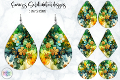 St. Patrick’s Day Earrings Sublimation, Lucky Clover Art Product Image 1