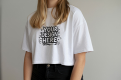 Women Crop T-Shirt Mockup PSD JPG Product Image 1