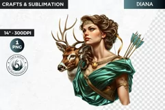 Roman Goddess Clipart, Diana, Roman mythology graphics Product Image 1