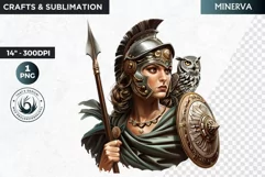 Roman Goddess Clipart, Minerva, Roman mythology graphics Product Image 1