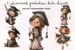 Whimsical Graduation Kids Clipart PNG Product Image 1