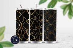 Gold Black Abstract Lines Pattern Product Image 2