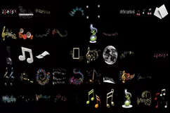 350 MUSIC NOTES TRANSPARENT PNG FILES, PHOTOSHOP OVERLAYS Product Image 3