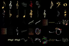 350 MUSIC NOTES TRANSPARENT PNG FILES, PHOTOSHOP OVERLAYS Product Image 4