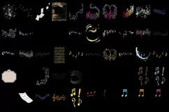 350 MUSIC NOTES TRANSPARENT PNG FILES, PHOTOSHOP OVERLAYS Product Image 5