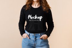 3501 Bella Canvas Black Long Sleeve Mockup | Model Mockup Product Image 1