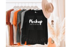 Black 3501 Bella Canvas Hanging Long Sleeve Mockup | Boho Product Image 1