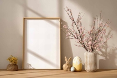Easter Poster Frame mockup on wall living room Product Image 1