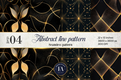 Gold Black Abstract Lines Pattern Product Image 1