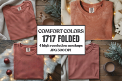Comfort Colors 1717 Christmas Folded T-Shirt Mockup Product Image 1