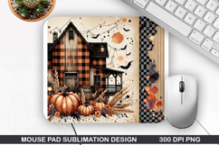 House Mouse Pad Sublimation, Halloween Mouse Pad PNG Design Product Image 1