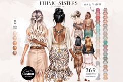 Ethnic Sisters Clipart Portrait Creator Product Image 1