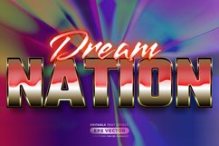 Retro text effect dream nation futuristic editable 80s Product Image 1