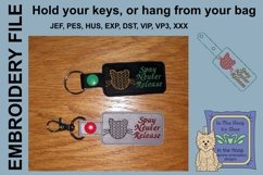 ITH Spay Neuter Release Cat Vinyl Key Fob or Bag Tag - Snap Product Image 1