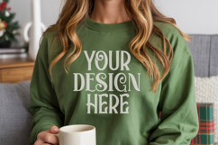 Christmas Gildan 18000 Irish Green Crewneck Sweatshirt Mocku Product Image 1