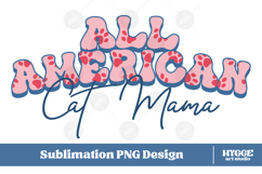 American Cat Mama Papa 4th of July USA Paw DTF PNG Bundle Product Image 2