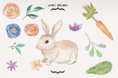 Bunny Florals Watercolors Spring Carrot Easter Rabbit Product Image 3