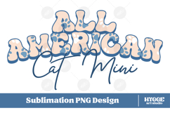 American Cat Mini 4th of July USA Paw DTF PNG Sublimation Product Image 1