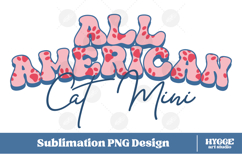 American Cat Mama Papa 4th of July USA Paw DTF PNG Bundle Product Image 3