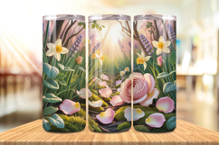 Valentine’s Day Rose &amp; Flowers Tumbler Wrap PNG Big Bundle Product Image 12