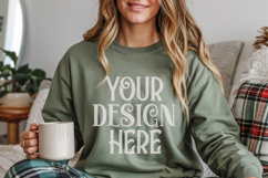 Christmas Gildan 18000 Irish Green Crewneck Sweatshirt Mocku Product Image 1