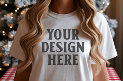 Christmas Bella Canvas 3001 White Shirt Mockup ,Trandd mock Product Image 1