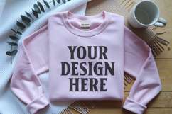 Light Pink Gildan 18000 Folded Flat Lay Mockups Product Image 1