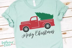 Merry Christmas with Red Truck - Christmas SVG File Product Image 2