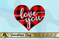 Buffalo Plaid Heart SVG Valentines Day SVG Love Quotes SVG Product Image 6
