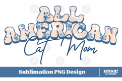 American Cat Mama Papa 4th of July USA Paw DTF PNG Bundle Product Image 4