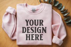 Light Pink Gildan 18000 Folded Flat Lay Mockups Product Image 1