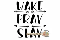 Wake Pray Slay SVG file Girl boss Boss babe workout shirt Product Image 3