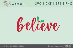 Believe Christmas SVG - PNG, DXF, SVG, EPS, Cut File Product Image 2