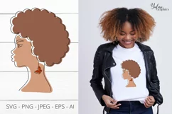African American Woman SVG. Line Art. Abstract Black Woman. Product Image 1