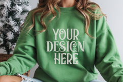 Christmas Gildan 18000 Irish Green Crewneck Sweatshirt Mocku Product Image 1