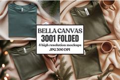 Christmas Bella Canvas 3001 Folded Tshirt Mockup Product Image 1
