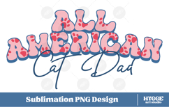 American Cat Mama Papa 4th of July USA Paw DTF PNG Bundle Product Image 5