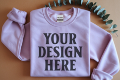 Light Pink Gildan 18000 Folded Flat Lay Mockups Product Image 1