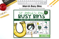 March Busy Bins, Language Arts Activities, Editable! Product Image 1