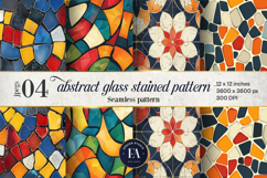 Abstract Stained Glass Digital Paper | Suncatcher Pattern Product Image 1