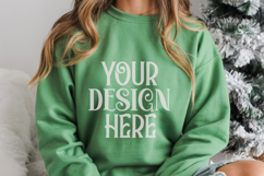 Christmas Gildan 18000 Irish Green Crewneck Sweatshirt Mocku Product Image 1