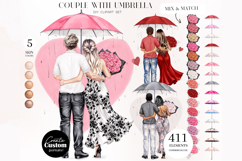 Couple with Umbrella Clipart Portrait Creator Product Image 1