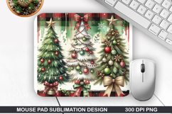 Tree Mouse Pad Sublimation Christmas Mouse Pad PNG Design Product Image 1