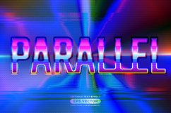 Retro text effect parallel futuristic editable 80s classic Product Image 1