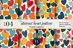 Heart doodle Digital paper | Abstract Heart Pattern Product Image 1