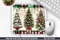 Tree Mouse Pad Sublimation Christmas Mouse Pad PNG Design Product Image 1
