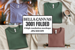 Christmas Bella Canvas 3001 Folded Tshirt Mockup Product Image 1