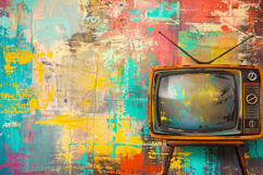 Old TV Colorful Background Wallpaper Product Image 1