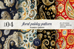 Indian Floral Mandala Pattern Digital paper | Traditional Product Image 1