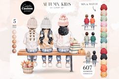 Autumn Kids Clipart | DIY Portrait Creator Set Product Image 1